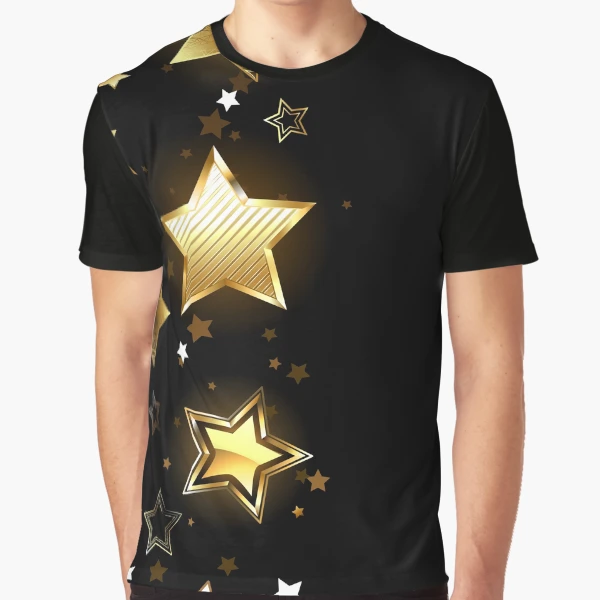 ★Golden ★スター コレクション ブラック スター Tシャツ Black Star Collection T-shirt with contrasting white logo