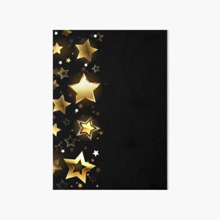 White Background with Gold Stars Art Board Print for Sale by