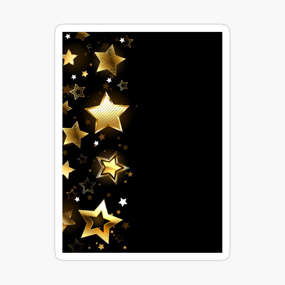 Custom Message Gold Star with Gold Glitter Texture Star Sticker | Zazzle