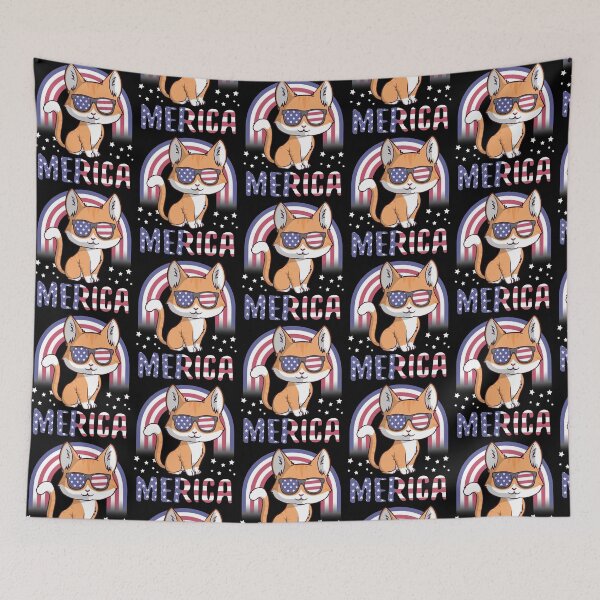 Item preview, Merica Cat USA Pride American Flag Rainbow designed and sold by fatamyfan1.
