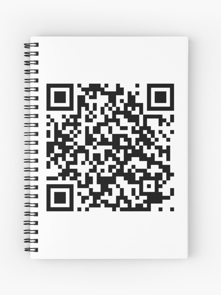 Rick Roll Link QR Code Spiral Notebook for Sale by magsdesigns