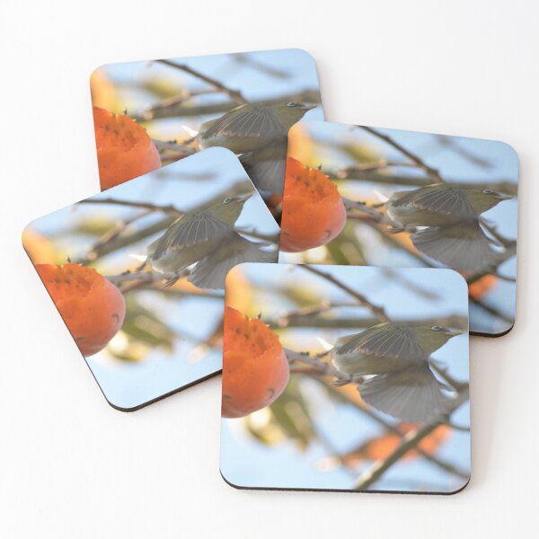 Item preview, Caught in the act- Silvereye in flight- New Zealand Birds designed and sold by lizdomett.