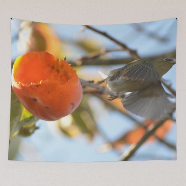 Item preview, Caught in the act- Silvereye in flight- New Zealand Birds designed and sold by lizdomett.