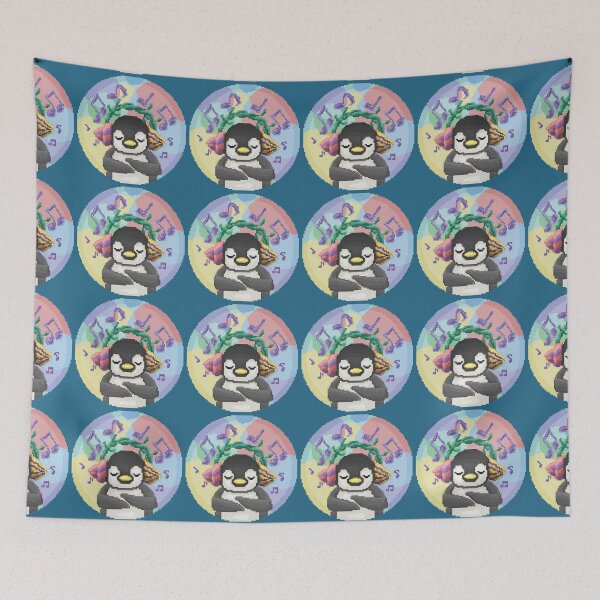 Item preview, Pixelated Little Cute Pinguin Listening to Music designed and sold by HopeDetour.