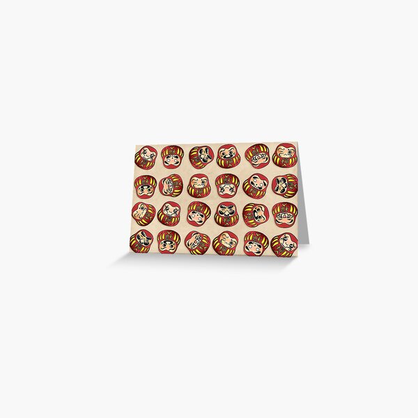 Pequeños muñecos daruma "kawaii" - Traen la Buena Suerte! Tarjetas de felicitación