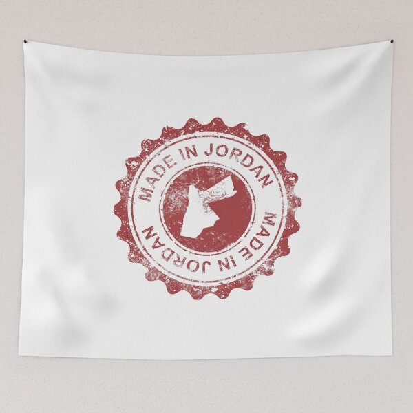 Item preview, Made in Jordan Stamp with a Map in Red Stylish Design designed and sold by ArabCorner.