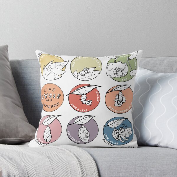 Cycle of Life. In Colour Throw Pillow
