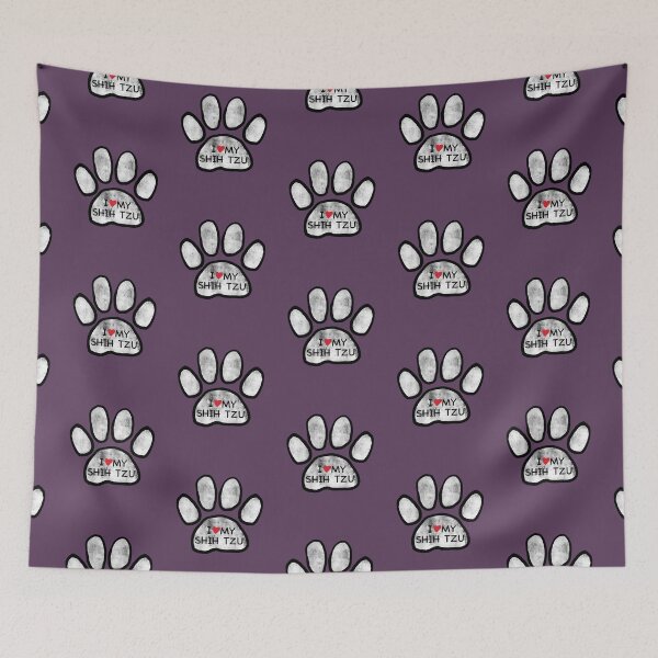 Item preview, I Love My Shih Tzu Paw rugged look designed and sold by SubtleSplit.