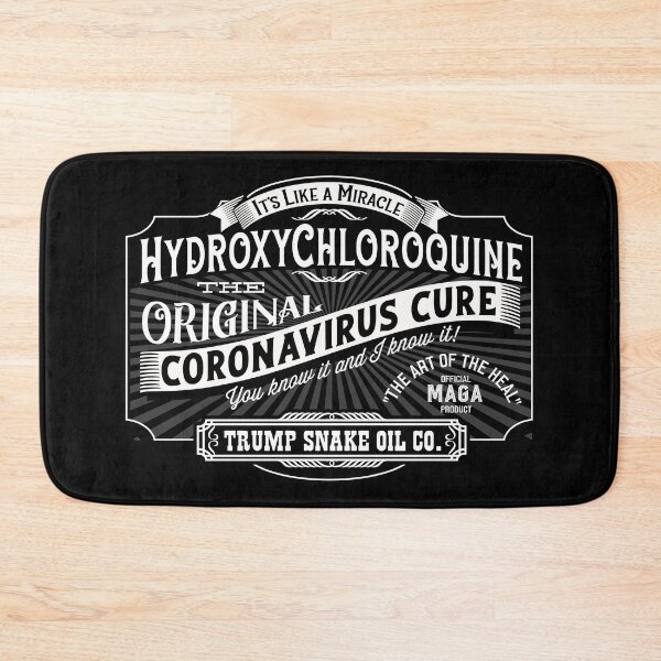 Item preview, Parody vintage label for Hydroxychloroquine as a cure for Coronavirus.  designed and sold by DKMurphy.
