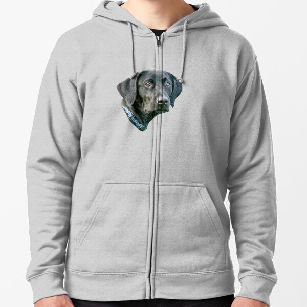 Zip Up Hoodie Dog Lab Mix Art Hooded Sweatshirt for Men