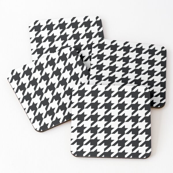 Item preview,  Black and White Houndstooth Face Mask Facemask for Social Distancing Covid19 Covid-19 Coronavirus Pandemic Midcentury Illustration style designed and sold by Lori-Goree.