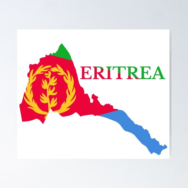 Eritrea flag map Poster