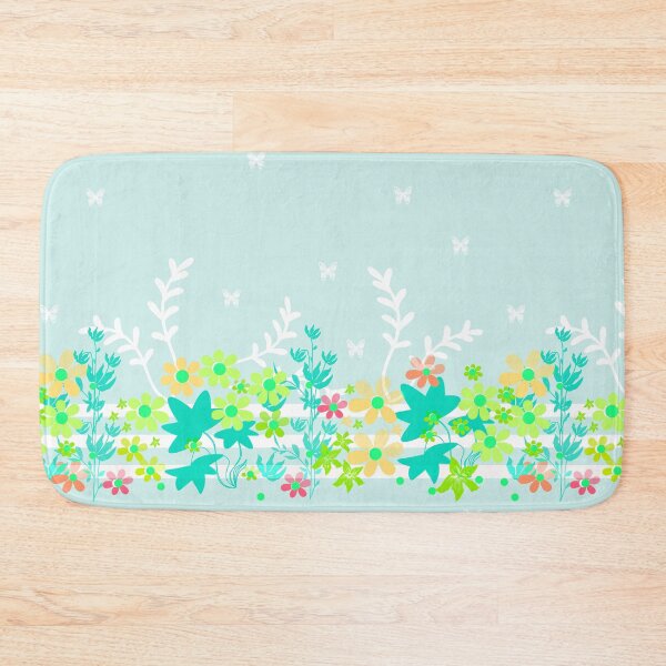 Item preview, Seamless pattern floral. Delicate turquoise, blue, flowers, fringe, border, edging, designed and sold by fuzzyfox.