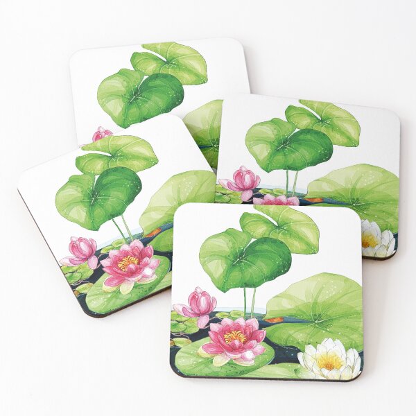 Artikelvorschau, Chinesischer Kunstdruck - Lotus Stiele Seerosen im Teich entworfen und verkauft von Kallandra.