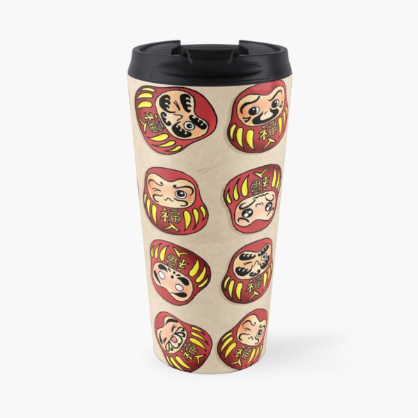 Pequeños muñecos daruma "kawaii" - Traen la Buena Suerte! Taza de café de viaje