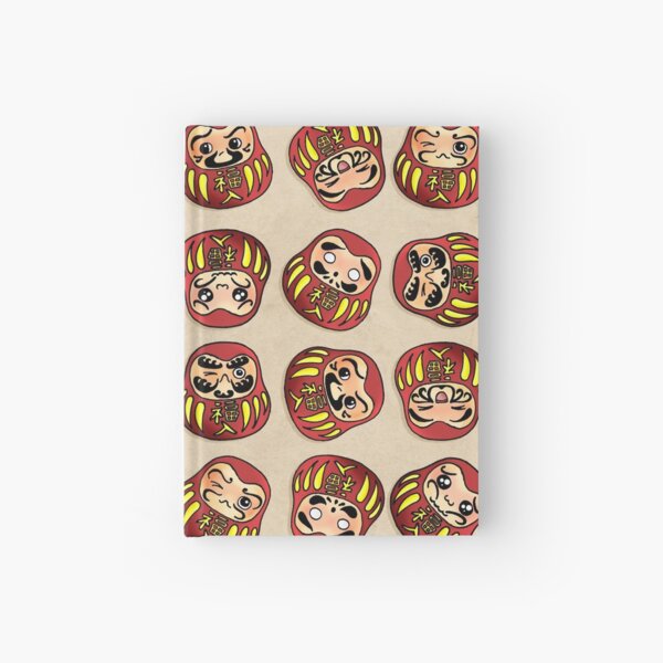 Pequeños muñecos daruma "kawaii" - Traen la Buena Suerte! Cuaderno de tapa dura