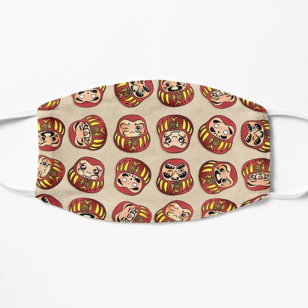 Pequeños muñecos daruma "kawaii" - Traen la Buena Suerte! Mascarilla plana