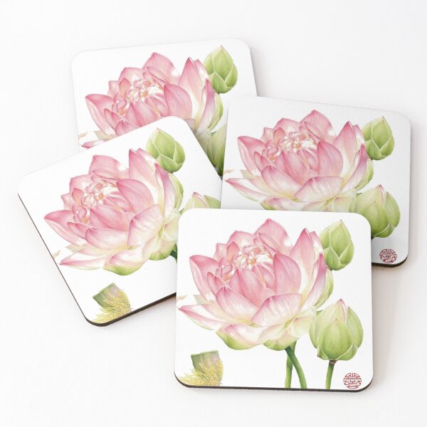 Item preview, Chinese Art Print - Lotus Stems Water Lilies designed and sold by Kallandra.
