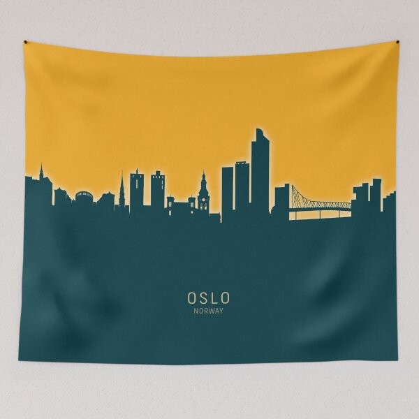 Artikelvorschau, Oslo Norwegen Skyline entworfen und verkauft von ArtPrints.