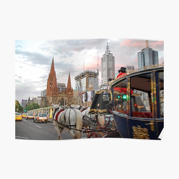 Coach in Swanston Street, Melbourne - Our Cinderella Moment Poster