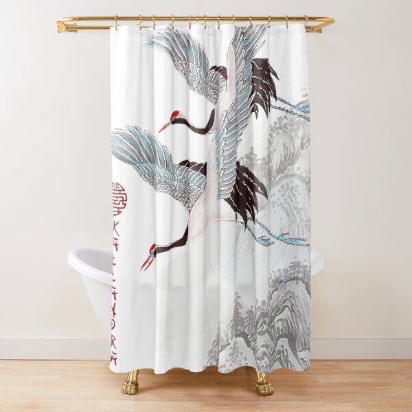 Item preview, Chinese ink painting - red-crowned cranes two flying cranes designed and sold by Kallandra.