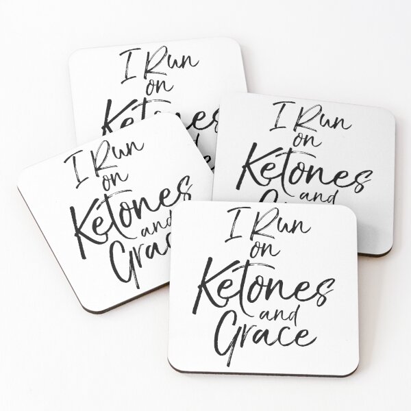 Item preview, I Run on Ketones and Grace Funny Keto Quote designed and sold by TNDesignStudio.