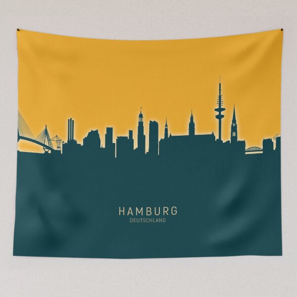 Artikelvorschau, Hamburg Germany Skyline entworfen und verkauft von ArtPrints.