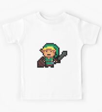 Link, Hyrule's Pixel Guardian Kids Tee