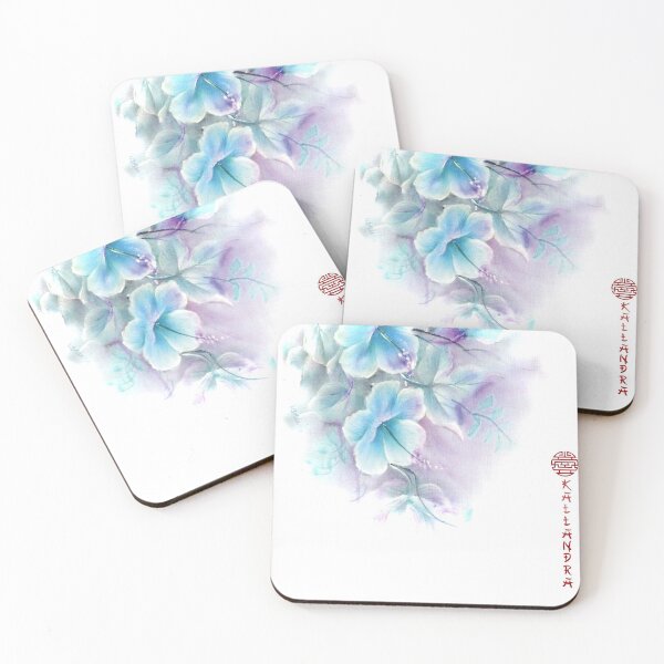 Item preview, Chinese ink painting - delicate blue flowers - blossom branch with blue flowers designed and sold by Kallandra.
