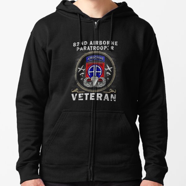 82nd Airborne Paratrooper Veteran T-shirt Men Women T-Shirt Zipped Hoodie