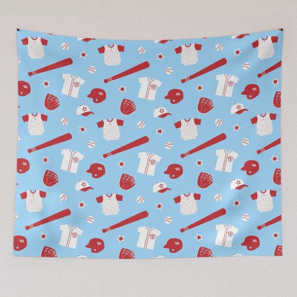 Item preview, Red And White Baseball Sports Pattern designed and sold by rustydoodle.