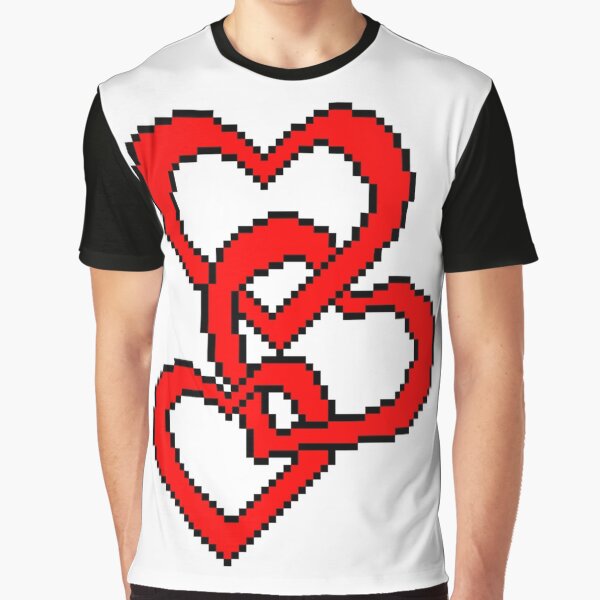 Vista previa del artículo con la obra «Pixel Hearts», diseñado y vendido por GamersCafe.