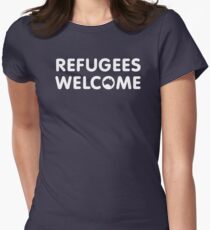 Refugees Welcome Australia (White) Women's Fitted T-Shirt