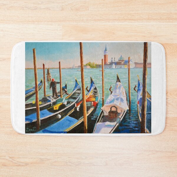 Item preview, Gondolas moored near San Marco in Venice designed and sold by Dai Wynn Fine Art.