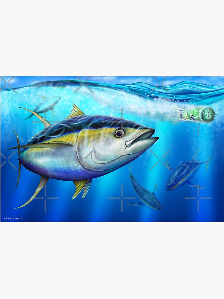 Yellowfin Tuna - Out of the Blue Zipper Pouch for Sale by David Pearce