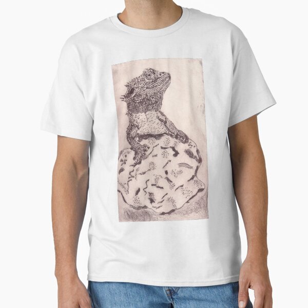 Item preview, Atticus B Dragon- bearded dragon basking on rock designed and sold by loveofbirds6.