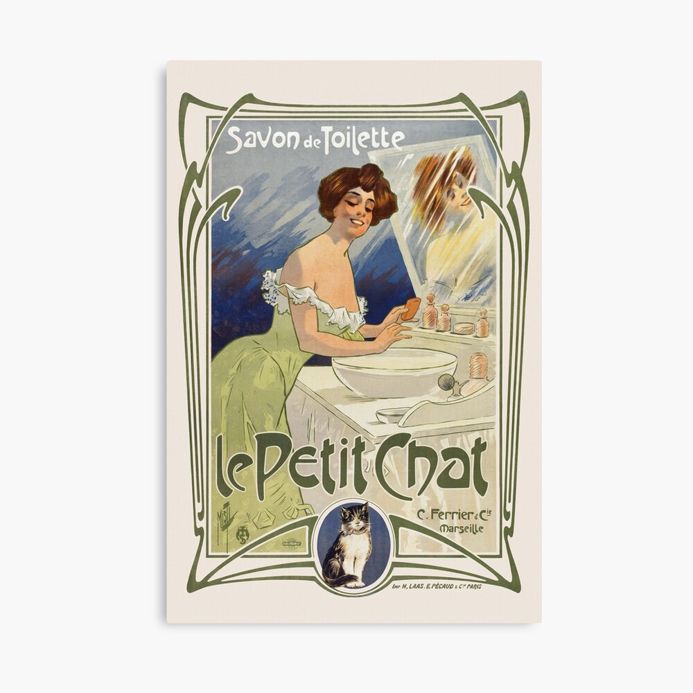 Savon De Toilette Le Petit Chat France Vintage Poster 19 Photographic Print By Vintagetreasure Redbubble
