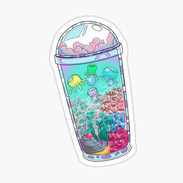 Unterwasser Bobba Drink Sticker
