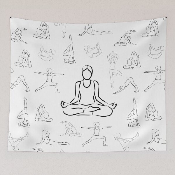 Item preview, Black and White Yoga (white background) designed and sold by XOOXOO.