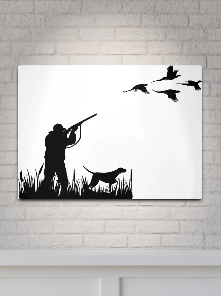 Pheasant hunter with dog Metal Print for Sale by PepaAnaRB