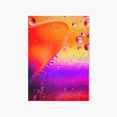 Orange and Purple Oil and Water Art Board Print