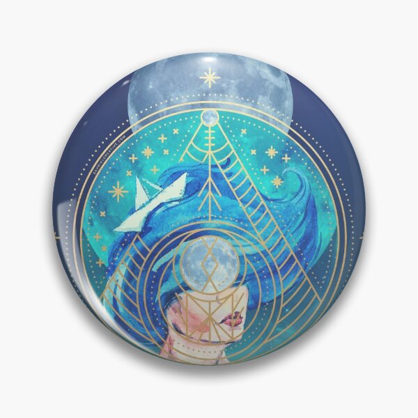 Aquarius Zodiac Moon Goddess watercolour art Pin
