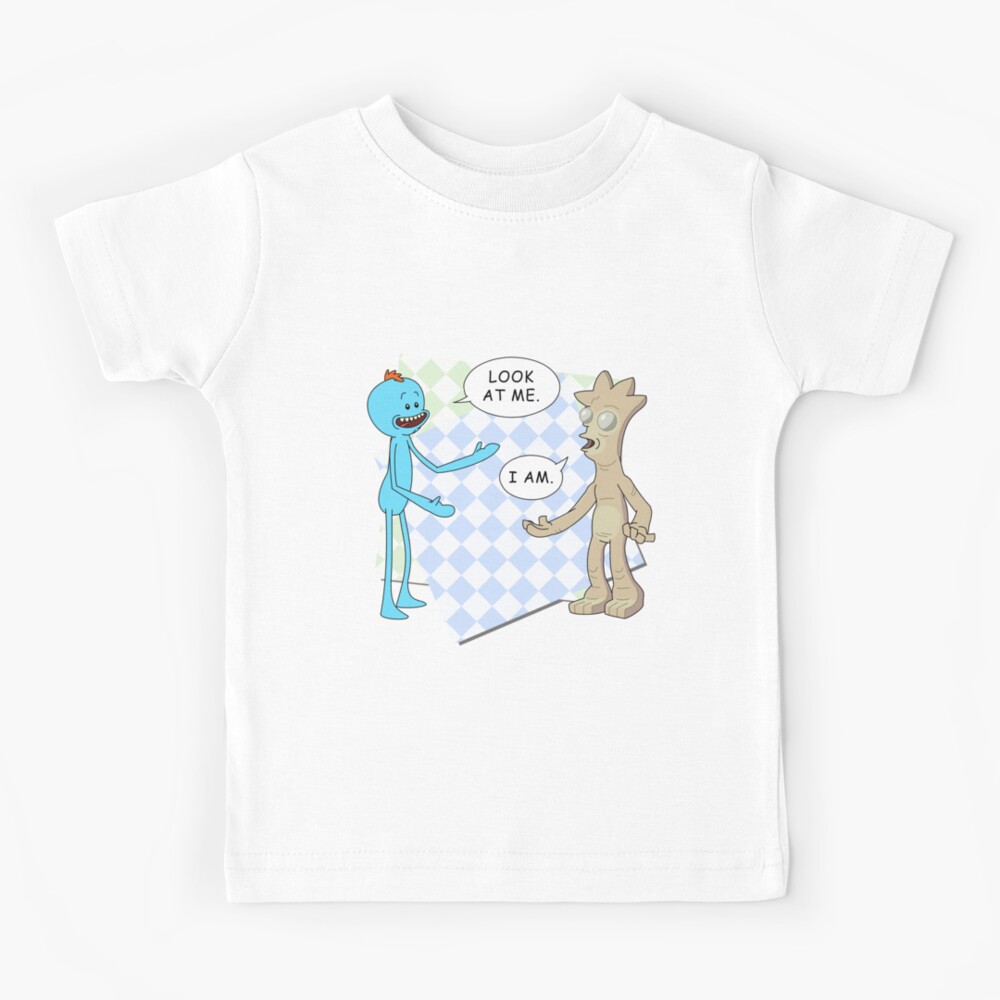 Rick and Morty's Mr. Meeseeks meets Gaia's child. Dark variant. Kids T-Shirt