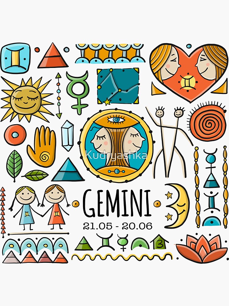 Gemini zodiac sign. Element of Air. Sticker