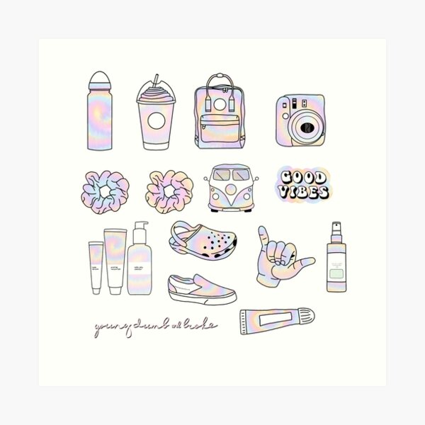 vsco and aesthetic turquoise sticker pack art print for sale by pastel paletted redbubble