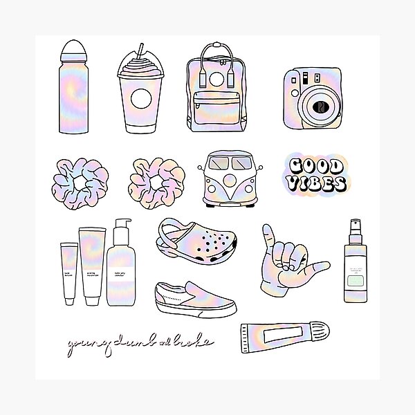 vsco and aesthetic yellow sticker pack photographic print for sale by pastel paletted redbubble