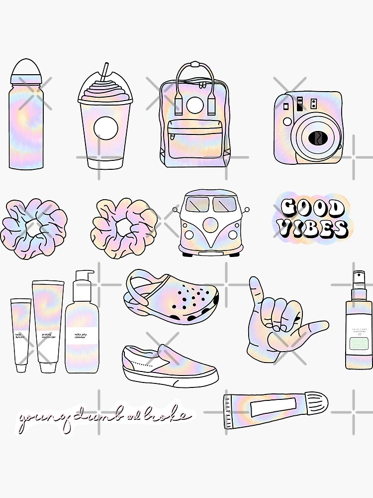 Vsco and aesthetic blue sticker pack Sticker for Sale by Pastel-PaletteD