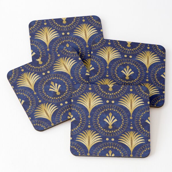 Item preview, Elegant Blue Gold Art Deco Pattern designed and sold by artsandsoul.