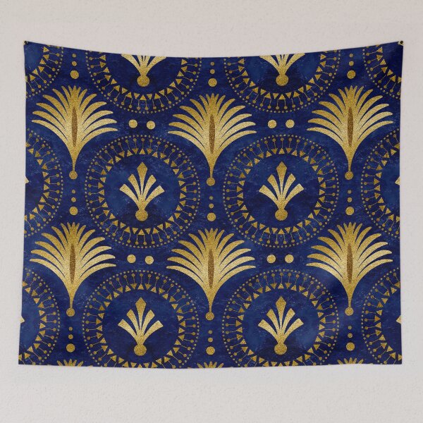 Item preview, Elegant Blue Gold Art Deco Pattern designed and sold by artsandsoul.