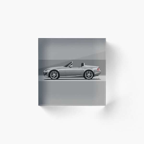My drawing of the NC2 RC PRHT roadster convertible classic sports car with silver rims Acrylic Block